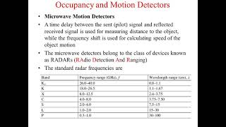 Sensor Application  Occupancy  Microwave and Opto