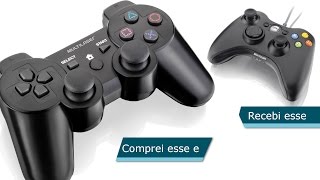 Comprei um controle 3 em 1 sem fio e recebi um controle com fio de Xbox360