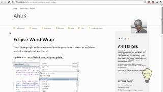 Eclipse Line Wrapping - Word Wrap