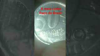 50 CENTAVOS ANO 2013 . A mais cunho fraco do Brasil