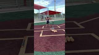 Slow motion baseball swing 6U