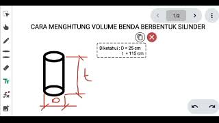 CARA MENGHITUNG VOLUME BERBENTUK SILINDER