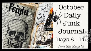 Days 8 - 14 Halloween Junk Journal Flip Through | October Daily  Halloween Journal Ideas #oddtober23