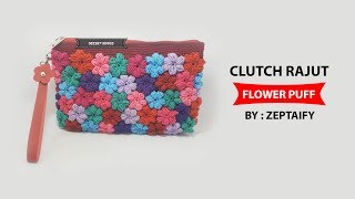 Dompet Rajut Besar Motif Flower Puff Mix Warna By Zeptaify