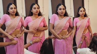 Malayalam Actress anjana mohan latest saree draping video l saree Styles photoshoot🤩😛#anjanamohan