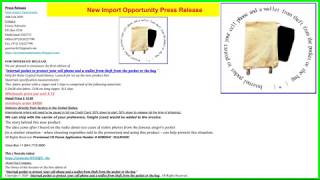 New Import Opportunity Press Release