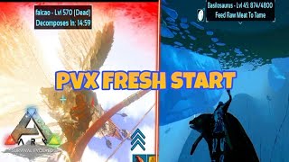 ARK MOBILE  PVX FRESH START||ark mobile official server||TAMING AND FARMING||