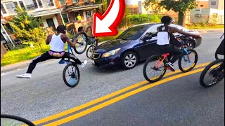 SWERVING CARS IN THE HOOD OF BALTIMORE…