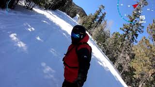 AP cruising the powder at Lee Canyon 2 11 20