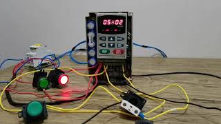 VFD B Series (Multi Step Speed/Run Stop 3 Wire Method,With Indicator Light) Wiring and Programing