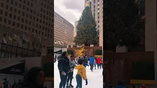 Ice skating to close out the New Year at Rockefeller Center