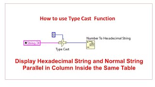 How to use Type Cast  Function (LabVIEW String and Hexadecimal String)