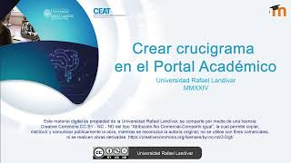 Crear crucigrama en el Portal Académico 2024