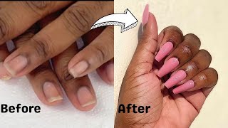 I DID MY OWN NAILS IN 10 MINUTES | NO ACRYLIC | LAST 2 WEEKS | BEGINNER FRIENDLY NAILS AT HOME | DIY