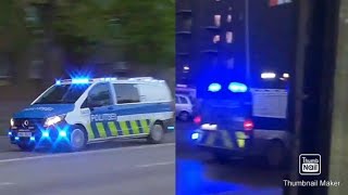 *UNIQUE LIGHTNING* 2x Police Vans Responding in Tartu!