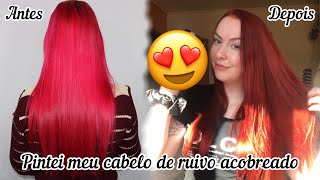 PINTEI MEU CABELO DE RUIVO 😱 | DO VERMELHO AO RUIVO ACOBREADO SEM DESCOLORIR