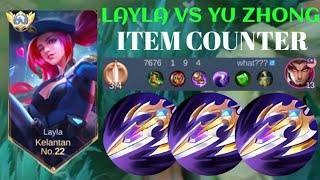 LAYLA VS YU ZHONG❗BUILD ONE SHOT ENEMY DELETE! cara lawan naga | build top 1 global Layla