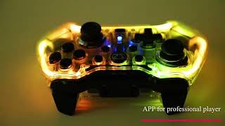 Wireless Controller Transparent 6-Axis Gamepad With Rgb Light For Switch, Lite Oled