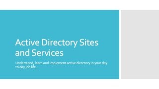 Active Directory Sites and Subnets