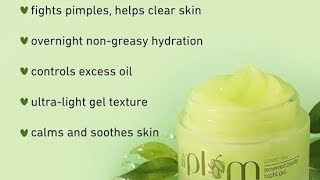 ♥️♥️♥️plum green tea renewed clarity night gel review,Figts pimple, helps clear skin....🥰🥰🥰