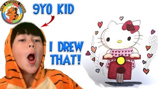 9 Year Old Autistic Savant Draws - Hello Kitty on Vespa