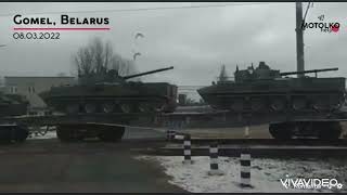 PENAMPAKAN  TANK TANK TEMPUR RUSIA DI KIRIM LEWAT BELARUS MENUJU UKRAINA #PerangUkrainaRusia