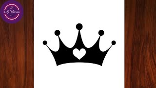 How to Draw a Crown Outline Drawing || Easy Crown Sketch Step by Step for Beginners #howtodraw