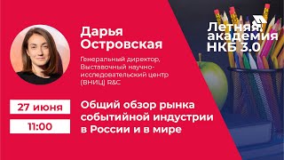 Летняя академия НКБ 3.0: Дарья Островская с общим обзором рынка событийной индустрии