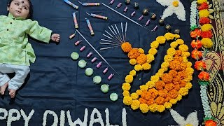 Diwali theme baby photoshoot at home|| Simple baby diwali theme|| Baby deepavali theme photoshoot