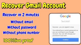 How to recover Gmail Account Without Phone Number Without Verification Trick | The Easiest Way 2023