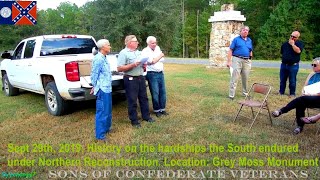 Grey Moss Monument, RECONSTRUCTION Era History, SCV Georgia