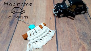 DIY Macrame Car hanger | Macrame Car charm tutorial | Macrame car diffuser