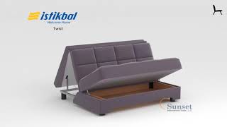 Twist Fabric Storage Sleeper Loveseat by Istikbal