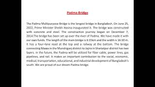 The Padma Bridge Paragraph,