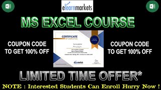 Online MS Excel Course With Certificate   || Course Fee Rs. 1475/- [Apply Coupon & Get 100% OFF ]