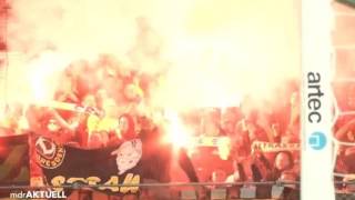 Dynamo Pyroshow in Stuttgart (Stuttgarter Kickers - Dynamo Dresden 1:2)