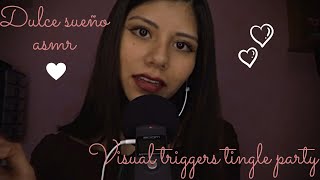 ASMR ~ Visual Triggers Tingle Party ~ hand movements, skin and hair touching, kisses