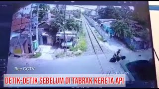 Detik-Detik Seorang Wanita Tertabrak Kereta Api Di Cilegon