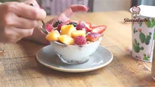 Muesli con yogur y frutas