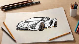 "Master Drawing a Lamborghini Sian in Easy Steps"