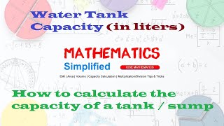 How to calculate capacity of a tank (in Liters)