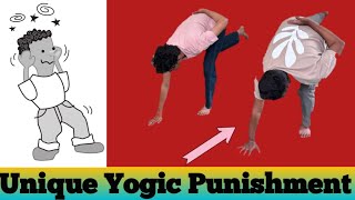 Unique Yogic Punishment 🫣 Given by Yoga Teacher | Punishment Challenge👍 |@yogaanytime_with_NK