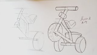 Learn to draw a third wheel bike in easy steps