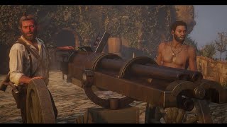 Red Dead Redemption 2 Walkthrough Gameplay Part 22 Arthur gets into gunfight and destroys ship.