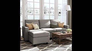 Review HONBAY Convertible Sectional Sofa Couch 2021