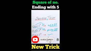 Square of any number ending with 5 || Fastest Square Trick || New Square Trick | Exam India |#Shorts