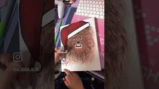 My CHEWIE-stmas gift for Papi 👩🏻‍🎨🎄🎁 #christmas2022 #starwars #chewbacca #almirajade #painting