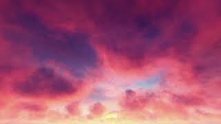 ( CGI 4k Stock Footage ) Dramatic storm purple indian sunset clouds