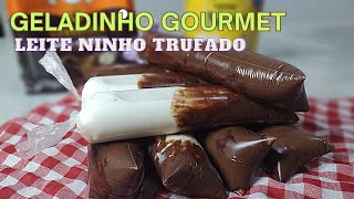 Como Fazer Geladinho Gourmet Leite Ninho com Casquinha de Chocolate.