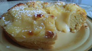 Delicioso pastel de crema y manzana / sin aceite y sin mantequilla / Receta de bizcocho de crema.